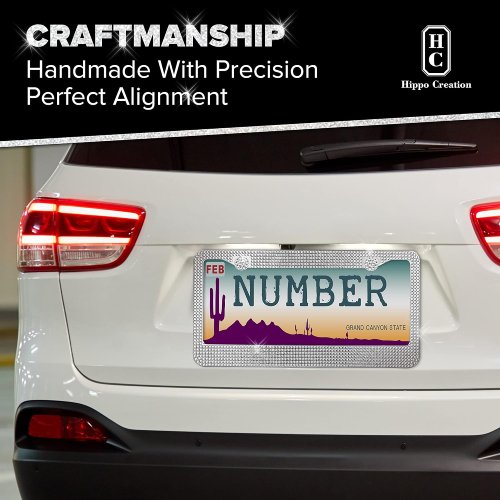 Crystal Bling License Plate Frames for Women Handcrafted Acrylic Bedazzled Cover - Crystal (Pack of 2) - Image 5