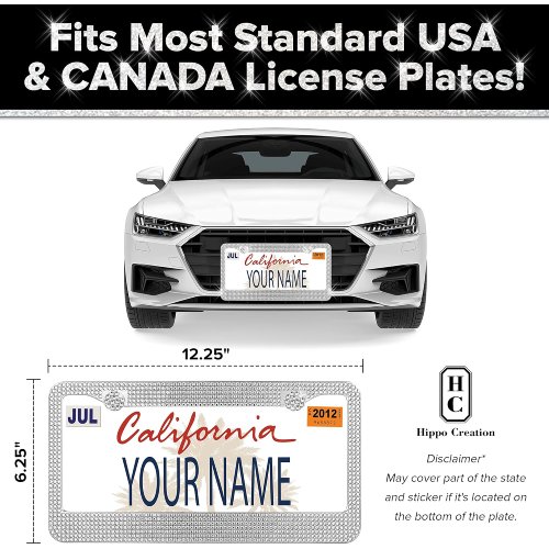 Crystal Bling License Plate Frames for Women Handcrafted Acrylic Bedazzled Cover - Crystal (Pack of 2) - Image 6