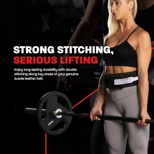 Lever Belt 10mm Belt For Men & Women Buckle Strongman Power Weightlifting Belts, Large (38"-44") - Black - Image 6