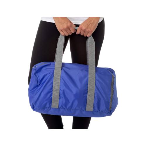Foldable Unisex Sports/Travel Duffel Bag, Blue - Image 2