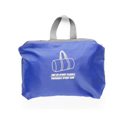Foldable Unisex Sports/Travel Duffel Bag, Blue - Image 4