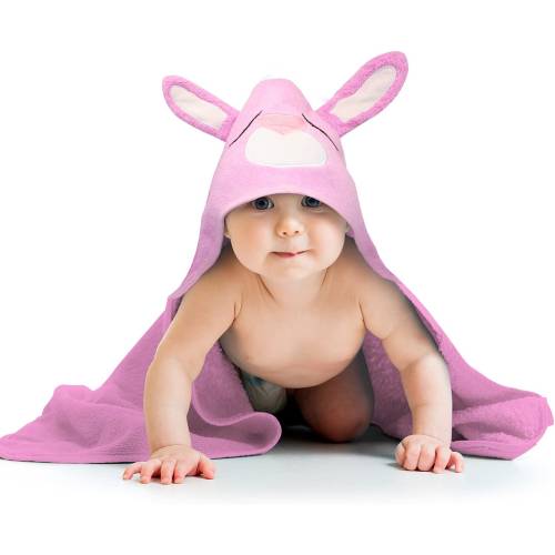 Organic Bamboo Hooded Baby Towel by Liname - Extra Large (Rabbit)