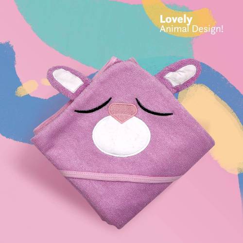 Organic Bamboo Hooded Baby Towel by Liname - Extra Large (Rabbit) - Image 3