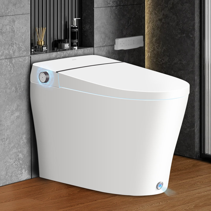 EPLO Smart Toilet Built in Tank, Auto Open/Close, Off-Seat Flush Elongated One Piece Toilet (Like New) - F58