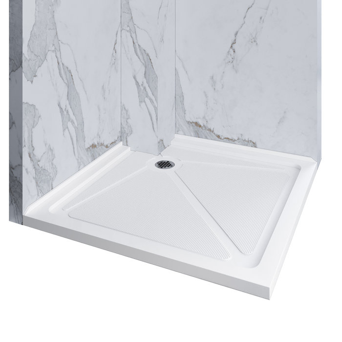 Elegant 36" Square Shower Pan with Shower Drain Assembly Incuded Shower Base in White (Like New) - F52