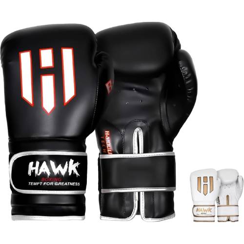 Hawk Sports Boxing Gloves for Men & Women Training Pro Punching Heavy Bag Kickboxing Gloves (Black, 10 oz)