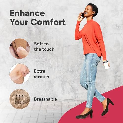 Eedor No Show Socks Womens with Low Cut Socks and No Slip Socks for Women, 3 Pairs (6 Socks)_beige, 5-7 - Image 4