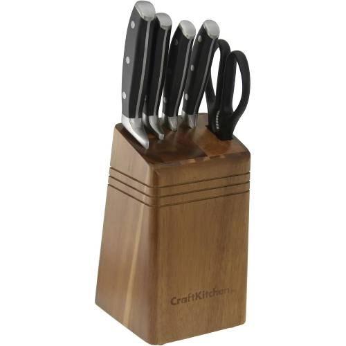 CraftKitchen™ Classic Collection 6 Piece Triple Rivet Knife Block Set