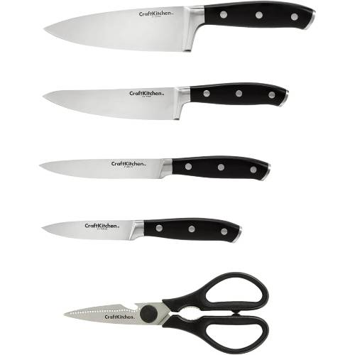 CraftKitchen™ Classic Collection 6 Piece Triple Rivet Knife Block Set - Image 2
