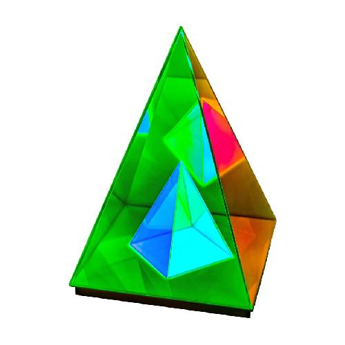 Casa Di Lumo Infinity Pyramid Table Lamp, USB Acrylic Desk Decoration Table Lamp, (H: 7.9") -Small