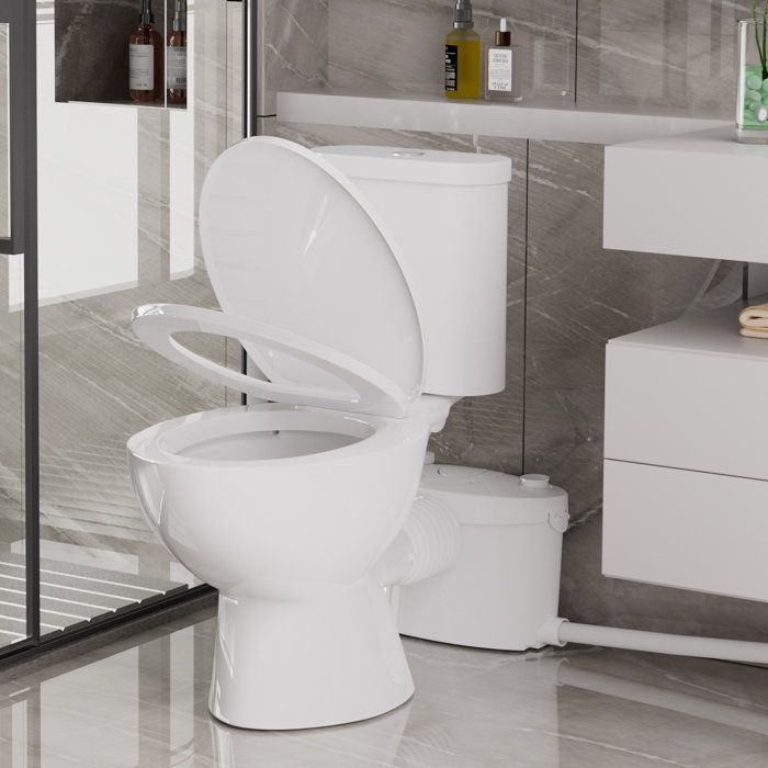 SUPERFLO Macerating Toilet System, Powerful & Durable Upflush Toilet for Basement Macerator Pump Toilet with AC Vent & 4 Water Inlets (Like New) - F59 - Image 2