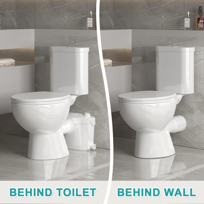 SUPERFLO Macerating Toilet System, Powerful & Durable Upflush Toilet for Basement Macerator Pump Toilet with AC Vent & 4 Water Inlets (Like New) - F59 - Image 6