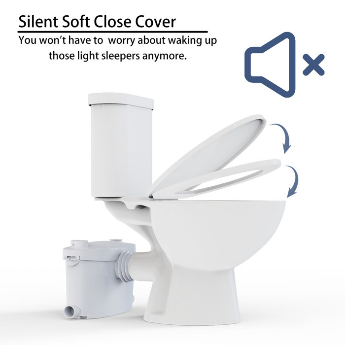 SUPERFLO Macerating Toilet System, Powerful & Durable Upflush Toilet for Basement Macerator Pump Toilet with AC Vent & 4 Water Inlets (Like New) - F59 - Image 9