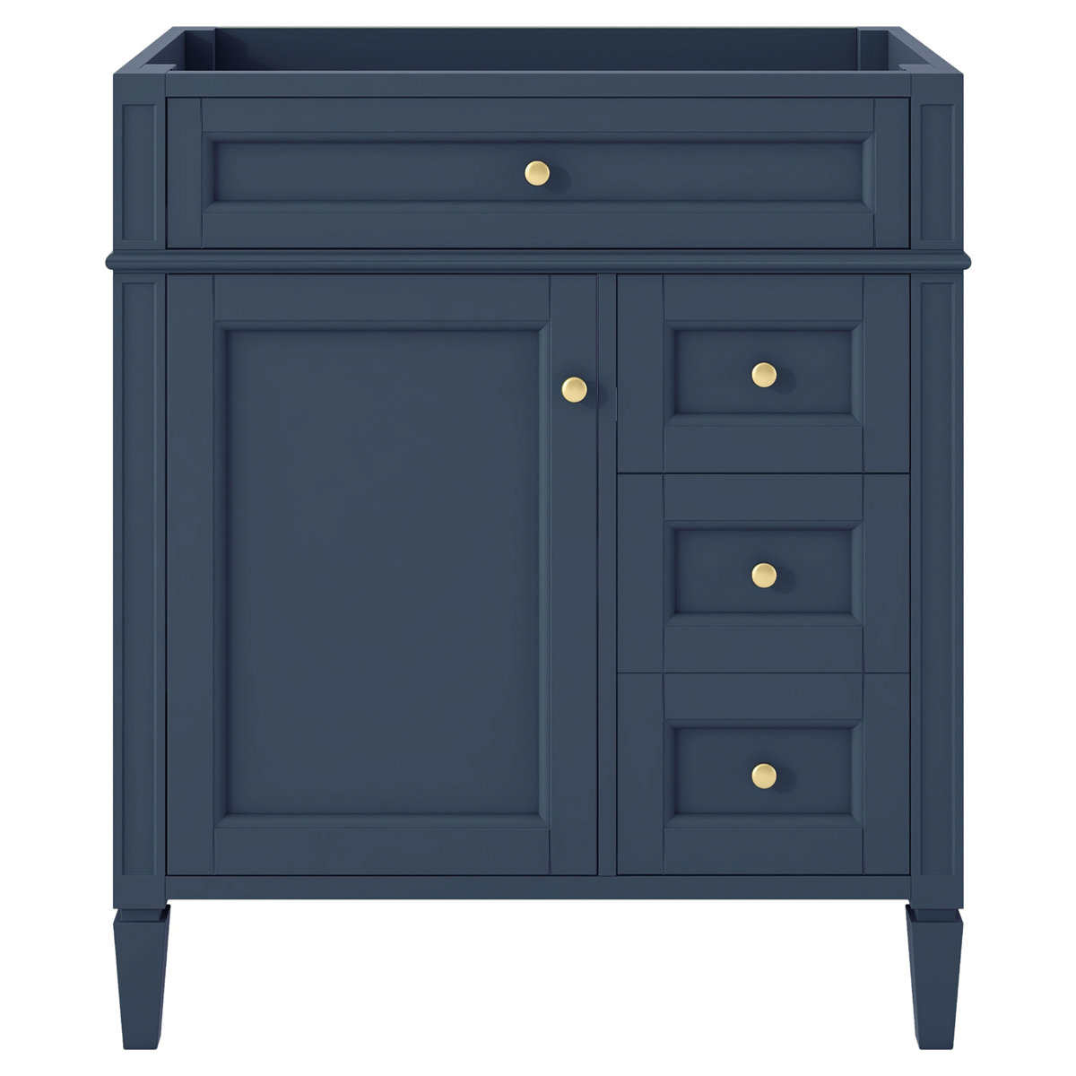Wateday 30'' Bathroom Marble Vanity Sink, Modern Bathroom Storage Cabinet with 2 Drawers and a Tip-out Drawer (Like New) - F39