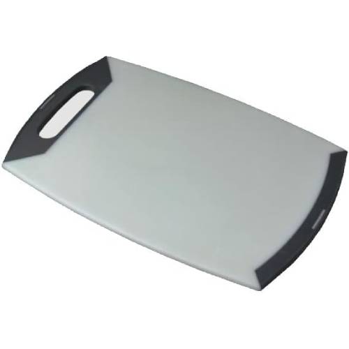 CraftKitchen Black/White 12.5-in x 8-in Non-Slip Poly Cutting Board with Soft Grip Edges