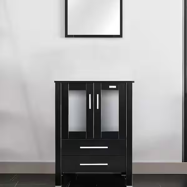 eclife 24" Bath Vanity with MDF Top in Black (Like New) - F28