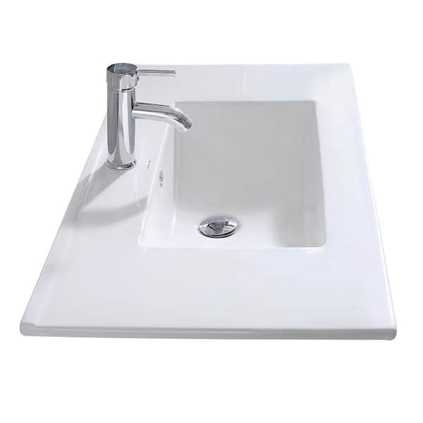 Wonline 36" Ceramic Vanity Top with Integrated White Basin and Faucet (Like New) - F38 - Image 4