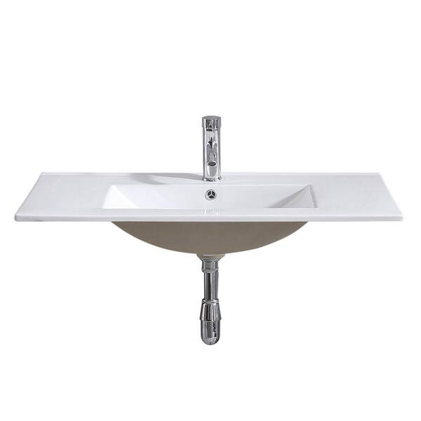 Wonline 36" Ceramic Vanity Top with Integrated White Basin and Faucet (Like New) - F38 - Image 10