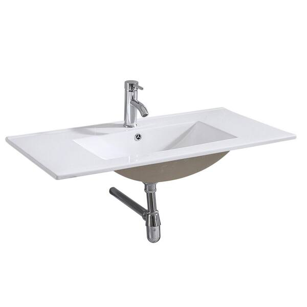 Wonline 36" Ceramic Vanity Top with Integrated White Basin and Faucet (Like New) - F38 - Image 11