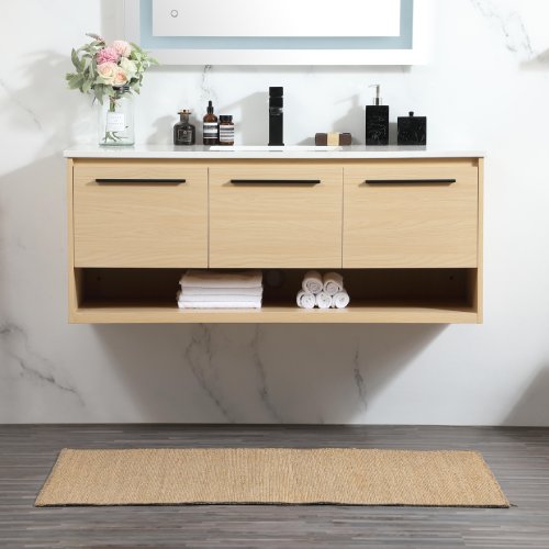 Elegant Lighting Maple Colured Cabinet with Drawers and White Sink (Like New) - F11 - Image 4