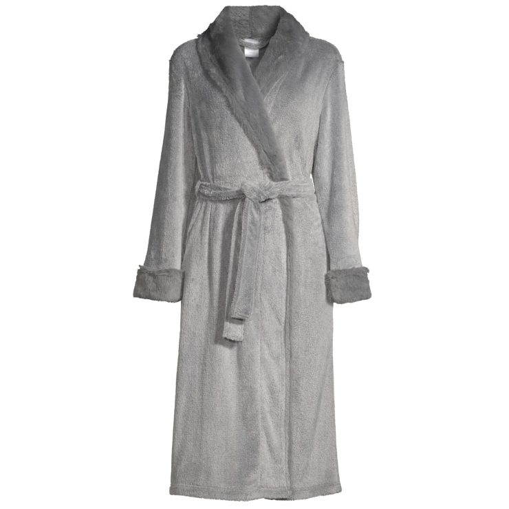 Secret Treasures Women's and Women's Plus Superminky Robe, Grey - Pack of 2