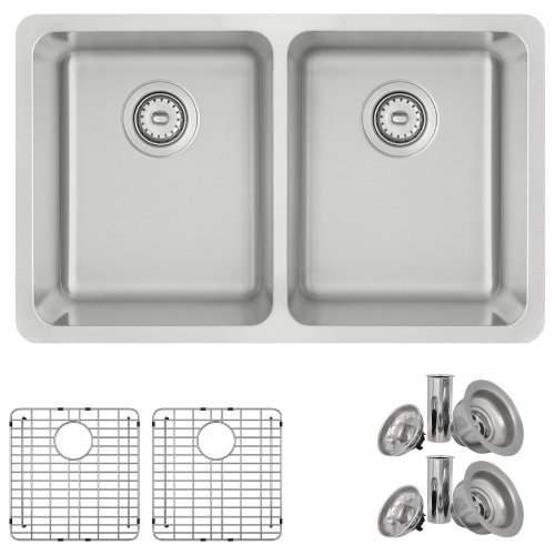 Stylish S-414TG 29" x 18" Stainless Steel Double Bowl Kitchen Sink, Drop-In/Undermount (Like New) - F53 - Image 8