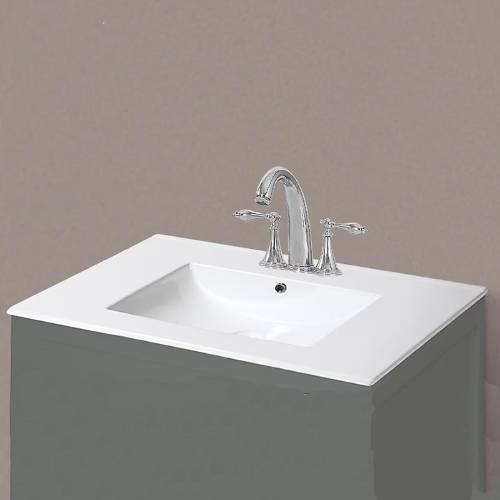 Saint Birch 32" White Ceramic Drop-In Bathroom Vanity Top w/ 3-Holes Single Sink (Like New) - F611
