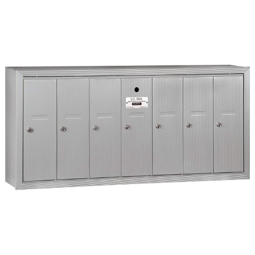 Salsbury 3507ASU Surface-Mounted Vertical Mailbox, 7-Door Aluminum (Like New) - F612