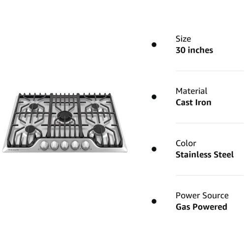 Frigidaire FPGC3077RS Professional 30" 5-Burner Gas Cooktop, Stainless Steel (Good) - F612 - Image 9