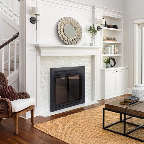 Pleasant Hearth CL-3002 Carlisle Fireplace Glass Door, Black, Large (Like New) - F613
