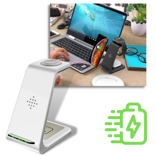 T3 3-in-1 Wireless Phone Charging Station, Black - Image 6