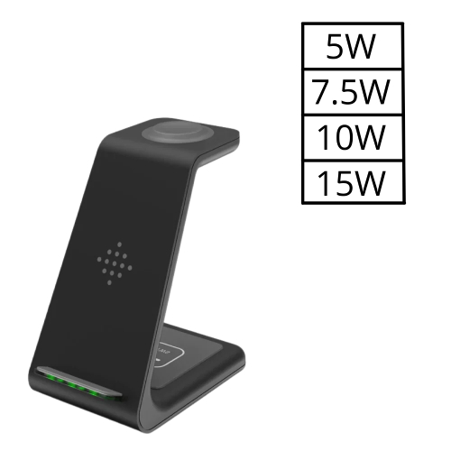 T3 3-in-1 Wireless Phone Charging Station, Black - Image 3