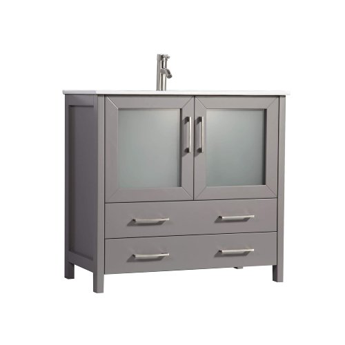 Vanity Art 36″ Single Sink Modern Bathroom Vanity Set (Like New) - F653