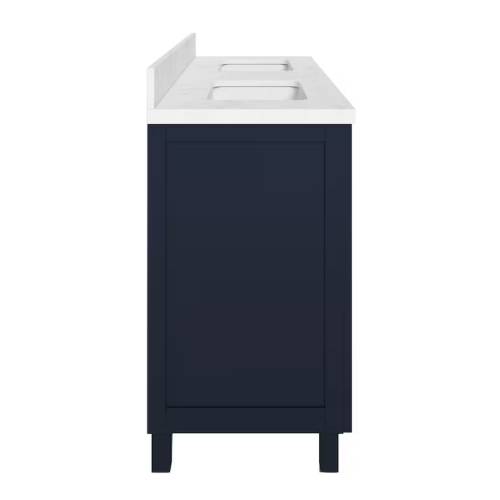 BridgePoint 60″ Roundstone Double Sink Vanity, Blue (Like New) - F655 - Image 3