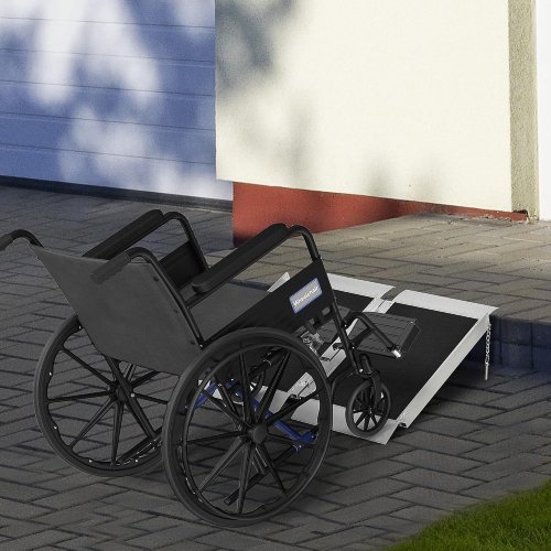 HOMCOM 2ft Wheelchair Ramp Folding Aluminum Threshold (New) - F683