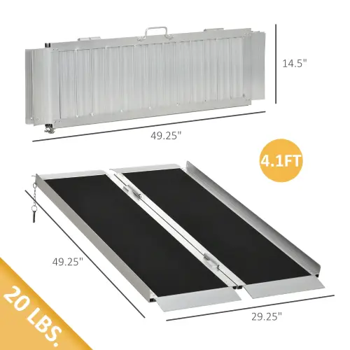 HOMCOM 4ft Portable Aluminum Wheelchair Ramp (Like New) - F687 - Image 5