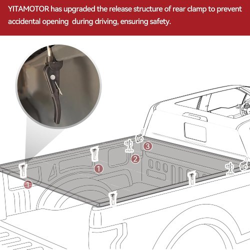 YITAMOTOR Soft Truck Bed Cover for Ford F150 2015–2025 (New) - F689 - Image 8