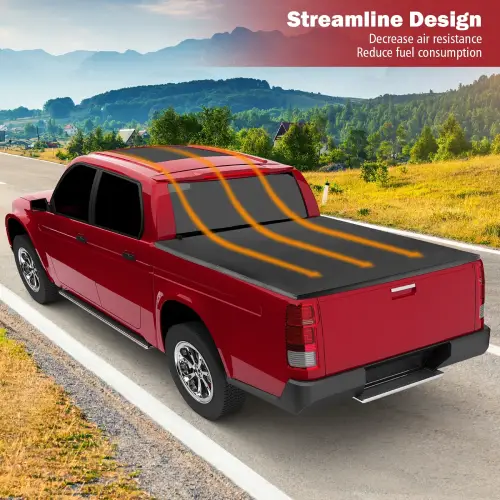 COSTWAY 5.8 ft Soft 4-Fold Tonneau Cover for 2014-23 Silverado/Sierra (Like New) - F694 - Image 6