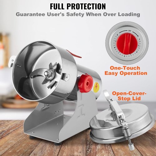VEVOR 1500W Electric Grain Mill Grinder – Silver (Like New) - F699 - Image 8