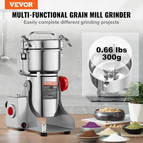 VEVOR 1500W Electric Grain Mill Grinder – Silver (Like New) - F699 - Image 6