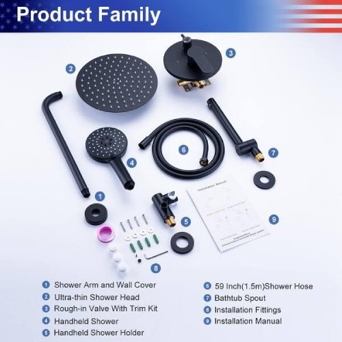 RAINLEX 3-Spray Single-Handle Shower Faucet 2.5 GPM Matte Black (Used Good) - F700 - Image 7