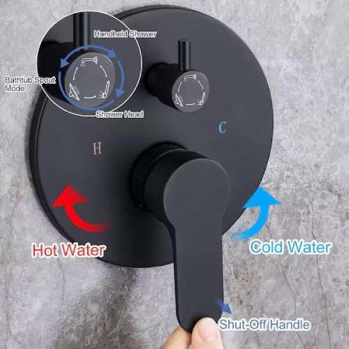 RAINLEX 3-Spray Single-Handle Shower Faucet 2.5 GPM Matte Black (Used Good) - F700 - Image 4