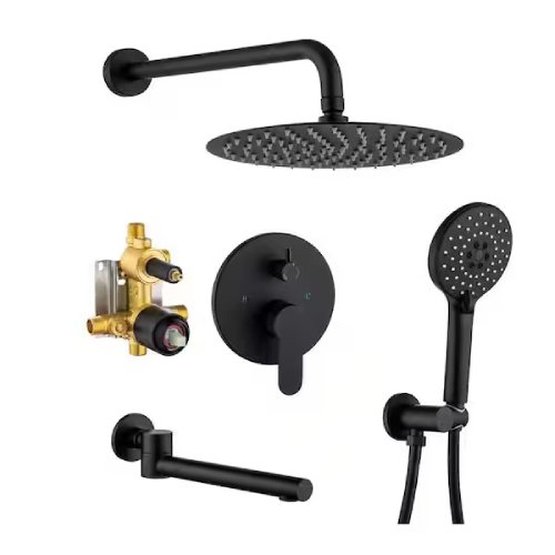 RAINLEX 3-Spray Single-Handle Shower Faucet 2.5 GPM Matte Black (Used Good) - F700 - Image 2