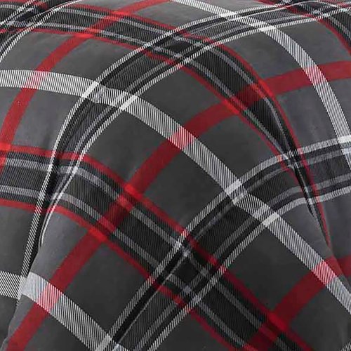 Eddie Bauer Willow Plaid Grey Reversible Down Alt Comforter Set (Used Like New ) - F701 - Image 4