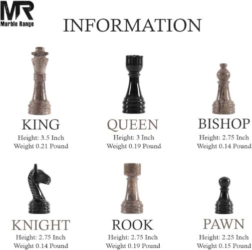 15" Handmade Marble Chess Set – Oceanic & Black with Storage Box (Like New) - F713 - Image 5