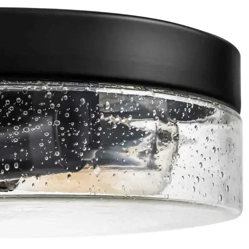 RRTYO Waveland 2-Light Black Flush Mount with Seeded Glass (Used Good) - F714 - Image 6