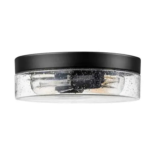 RRTYO Waveland 2-Light Black Flush Mount with Seeded Glass (Used Good) - F714 - Image 8