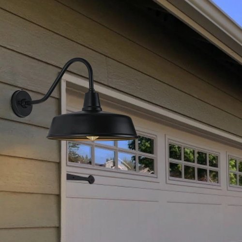 Bechard Black Dusk-to-Dawn Outdoor Wall Barn Light (Like New) - F715 - Image 2