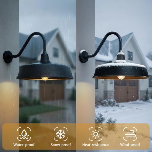 Bechard Black Dusk-to-Dawn Outdoor Wall Barn Light (Like New) - F715 - Image 6