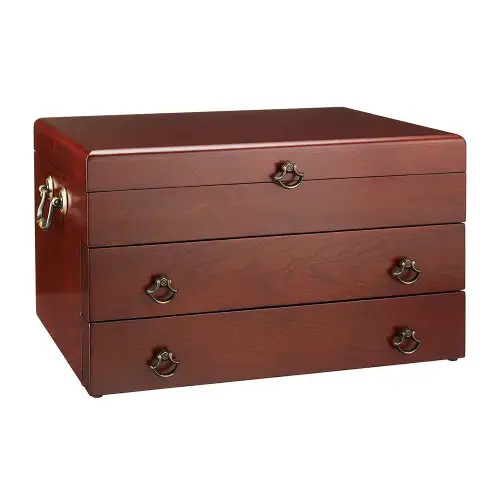 Reed Barton Bristol Grande Mahogany Silverware Chest With Brown Lining (Like New) - F723